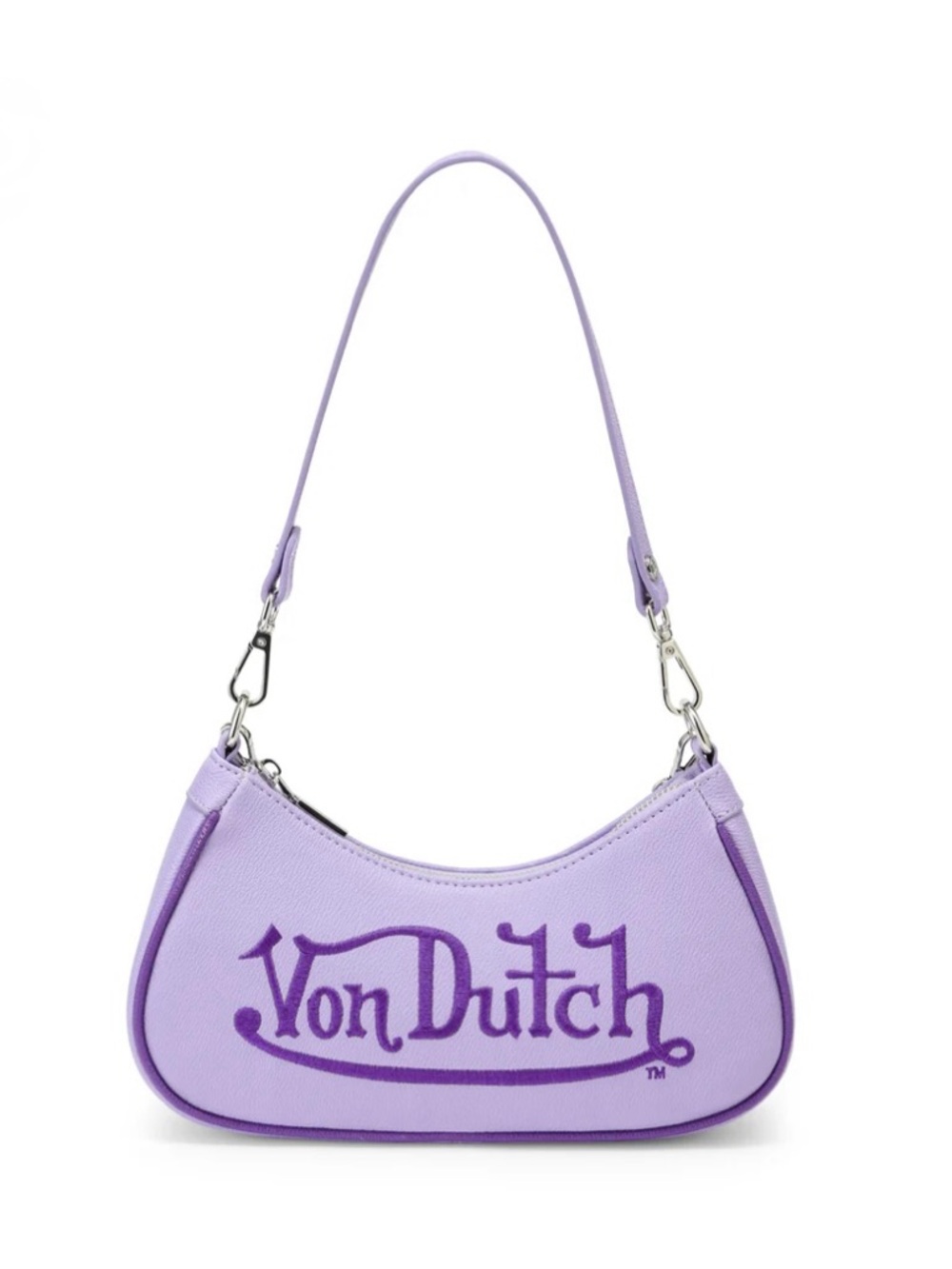 Von Dutch Purple On Purple lavender Shoulder Bag Purse Y2K Grunge NEW